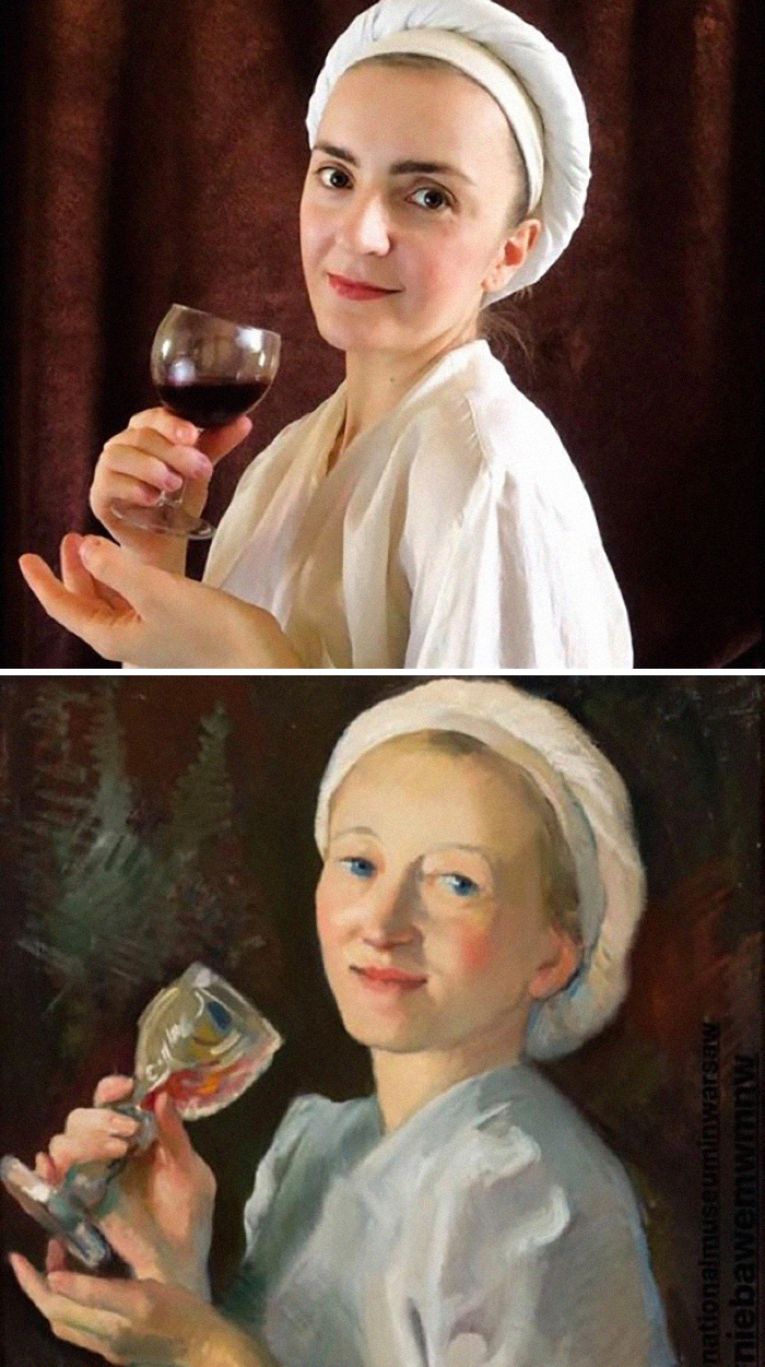 Włodzimierz Bartoszewicz, "A Woman with A cup of wine", 1938