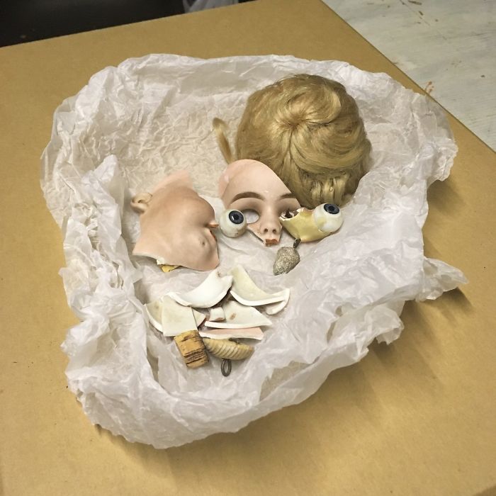 Broken Doll Head, Circa 1920