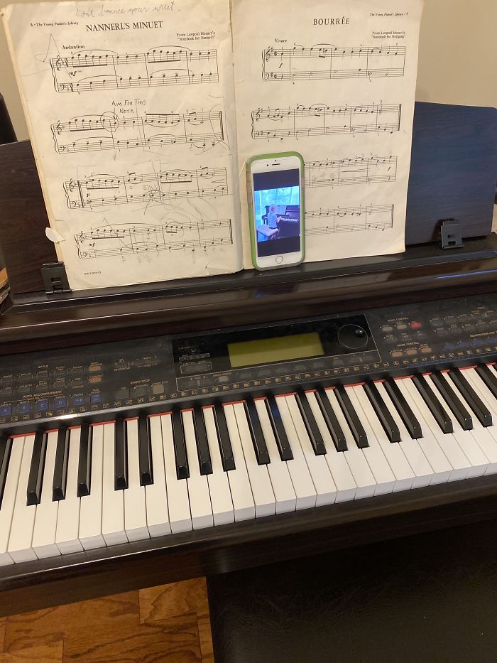My Office: I’m Teaching Piano Lessons Via Facetime.