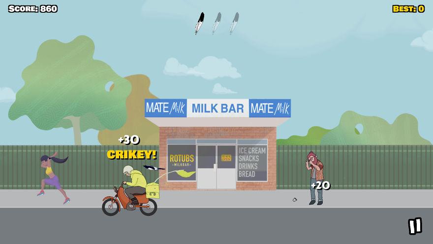 I Made A Game Called Swoopy Boi. You're A Magpie That Swoops Posties, Hipsters, And Other Characters I Made A Game Called Swoopy Boi. You're A Magpie That Swoops Posties, Hipsters, And Other Characters