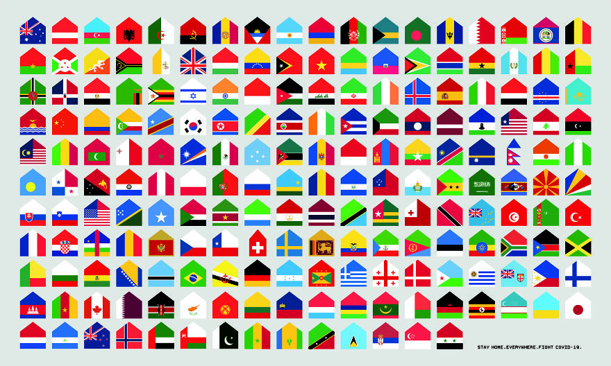 We Turned World Flags Into Houses To #stayhome
