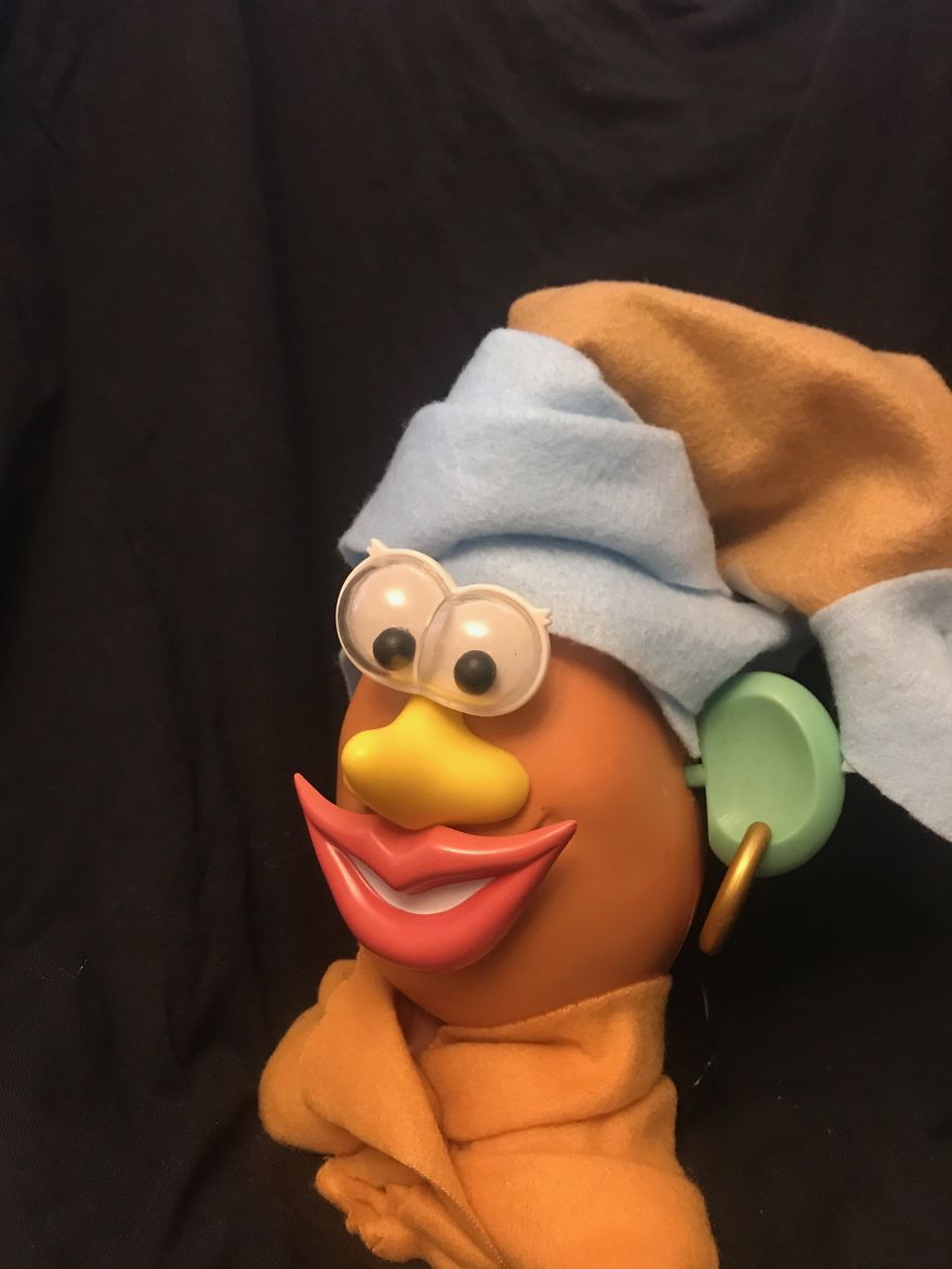Stacey Bolnick Takes The Getty Art Museum Challenge To A New Level, With Mr. And Mrs. Potato Head As Her Inspiration. Stacey Bolnick Takes The Getty Art Museum Challenge To A New Level, With Mr. And Mrs. Potato Head As Her Inspiration.