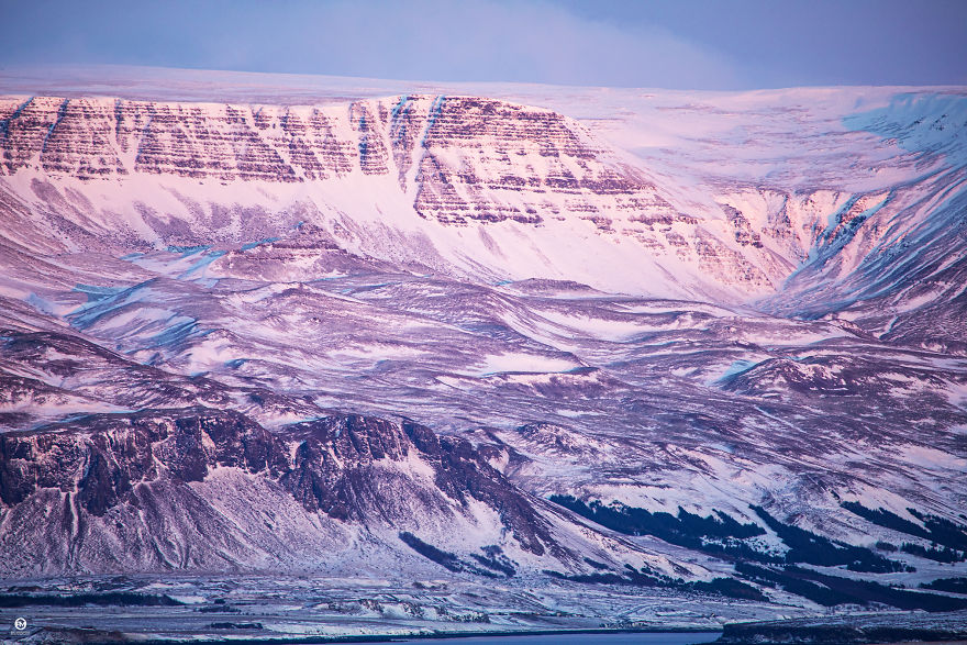 Texture Of The Mt. Esja In The Winter Sun - Reykjavik, View From The Hallgrímskirkja​​​​​​​