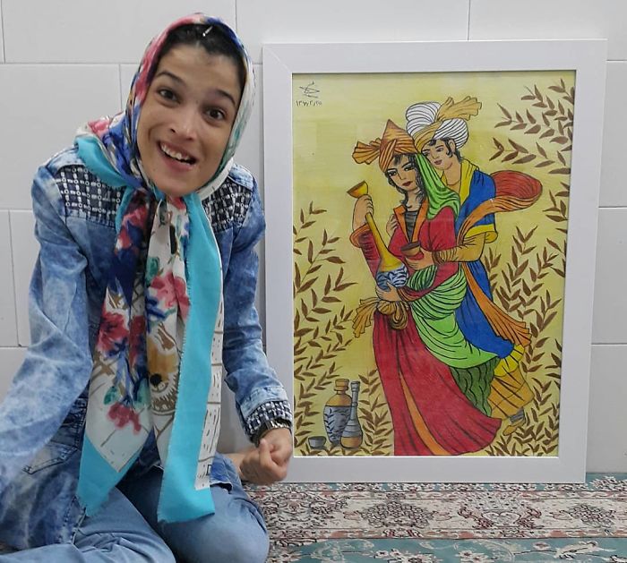 Iranian artist is thrilling the world by painting portraits with his feet 5ea6fb9586d10  700 - Você não vai acreditar! Artista desafia a deficiência desenhando com o pé