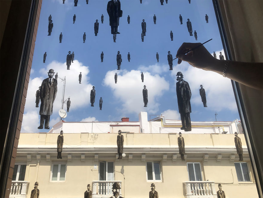 Hundreds Of People Joined Creative Global Initiative Of Spanish Artists Pejac #stayarthomepejac