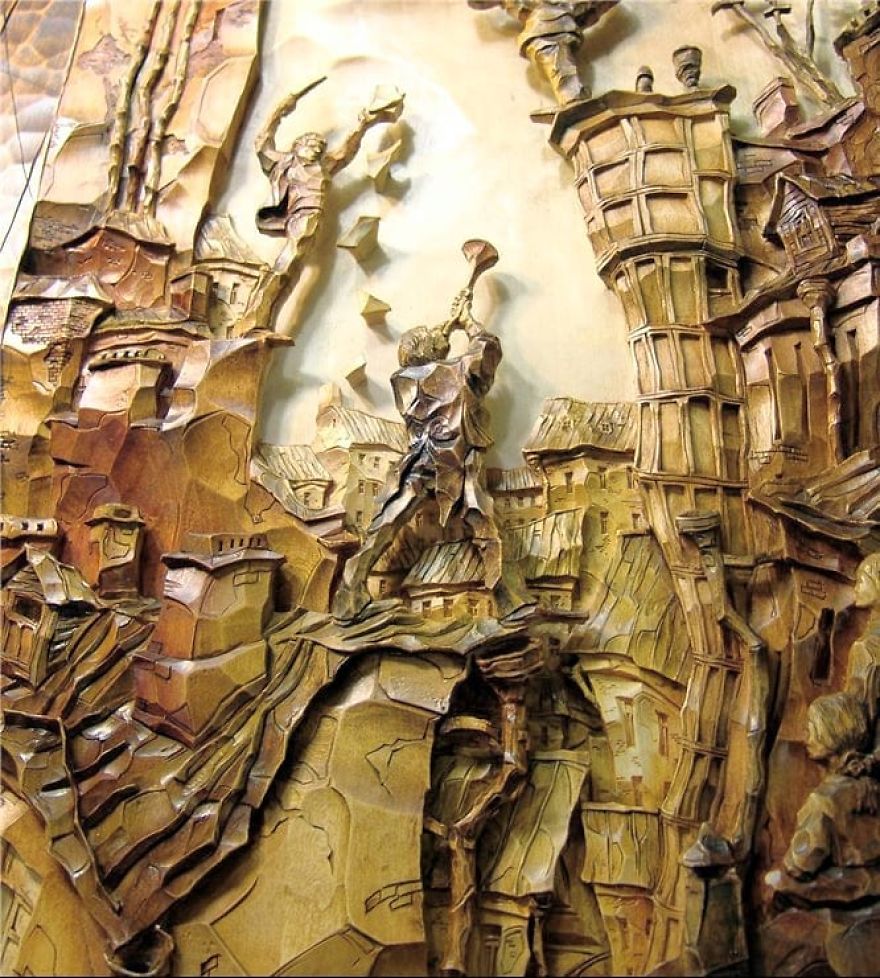 Master From Russia Carves Amazing Paintings From Wood