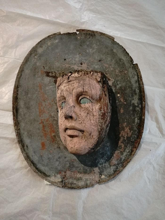 18th/19th Century Painted Wood Head