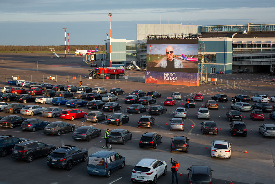 Aerocinema: A Drive-In Movie Theatre Lands At Vilnius Airport