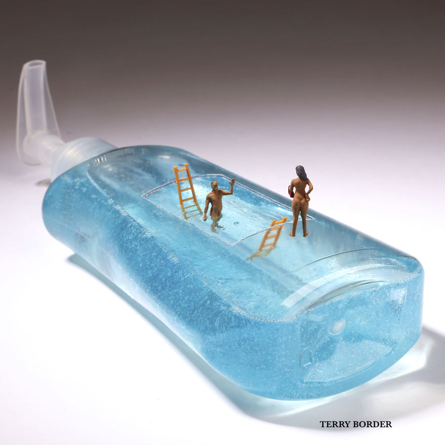 Fully Sanitized, A Little Something I Made Yesterday. I Finally Found A Purpose For The Packet Of Tiny Nude People I've Had Lying Around.