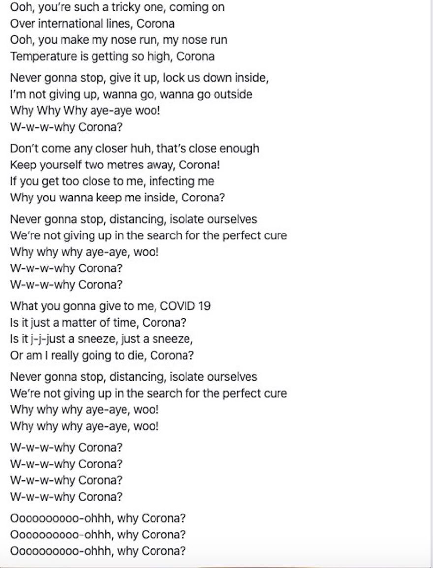 Bored Guy On Lockdown Rewrites 'My Sharona', To 'Why Corona?'