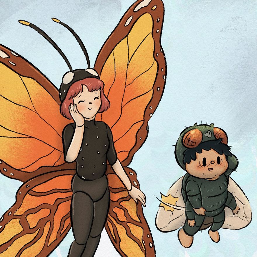 Thai Artist Illustrates A Thought-Provoking Story About A Butterfly And A Fly