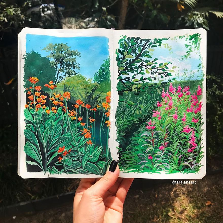 This Artist Creates Beautiful Paintings In Her Sketchbook Inspired By Nature