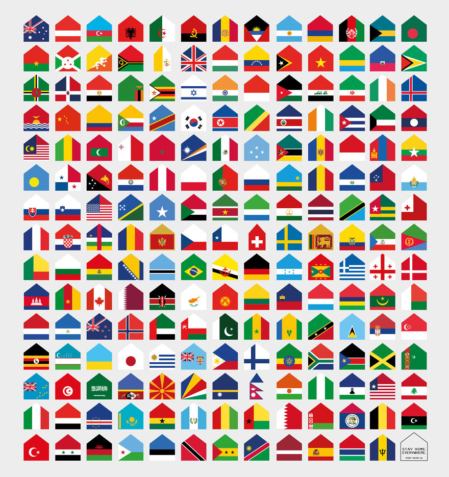 We Turned World Flags Into Houses To #stayhome