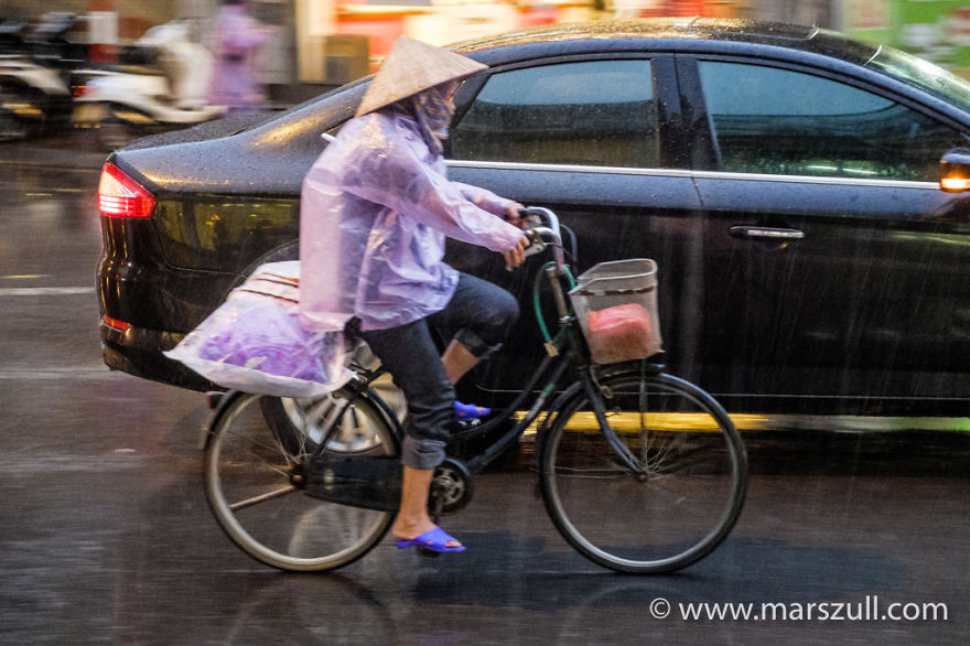 Colourful Hanoi In Rain And Thunder