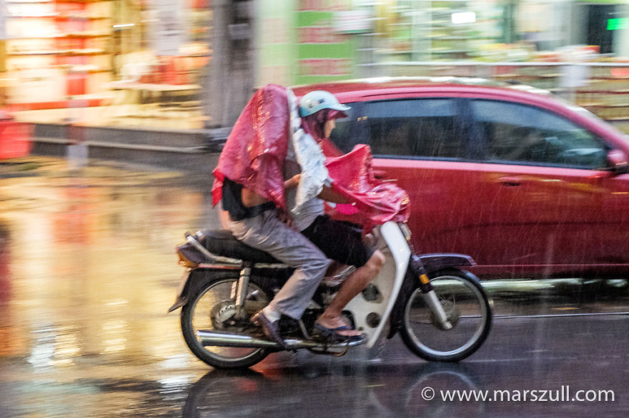 Colourful Hanoi In Rain And Thunder