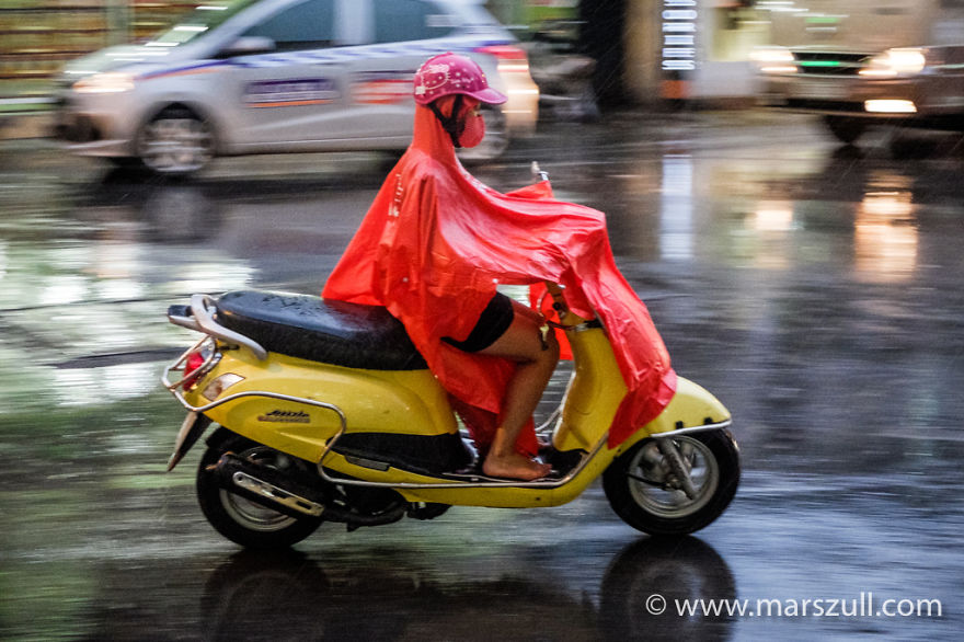 Colourful Hanoi In Rain And Thunder