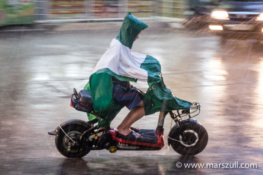 Colourful Hanoi In Rain And Thunder