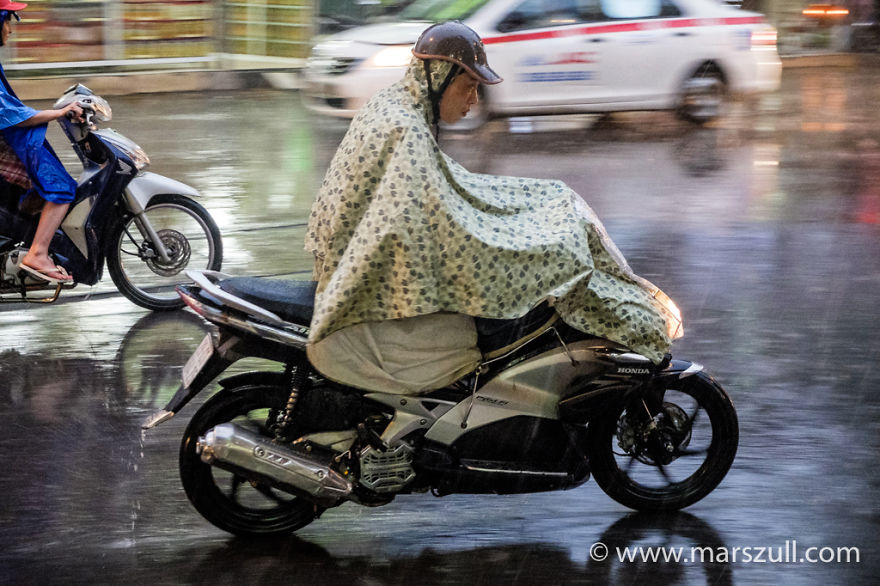 Colourful Hanoi In Rain And Thunder