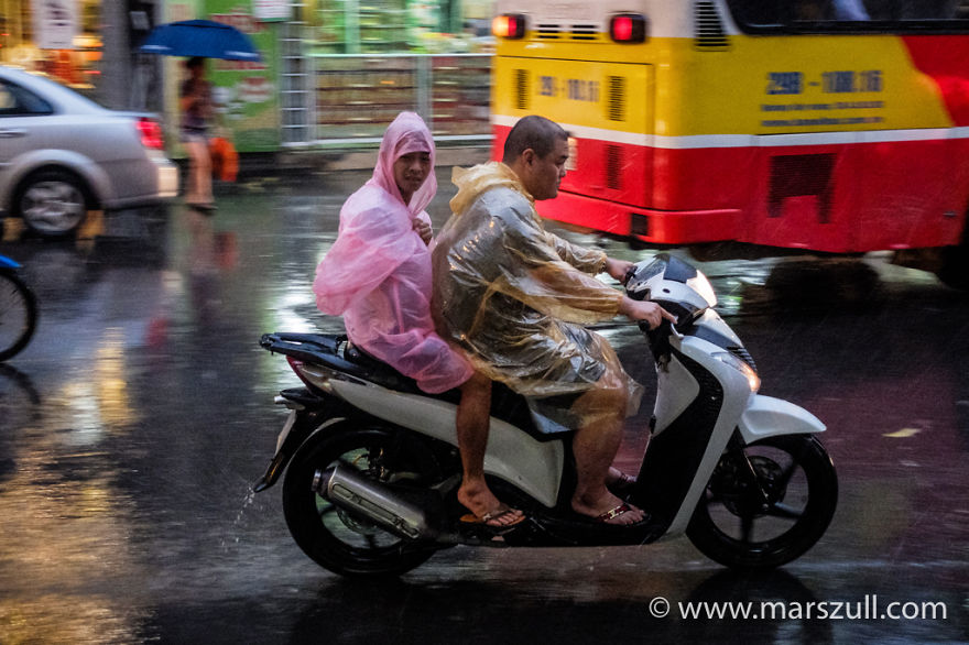 Colourful Hanoi In Rain And Thunder