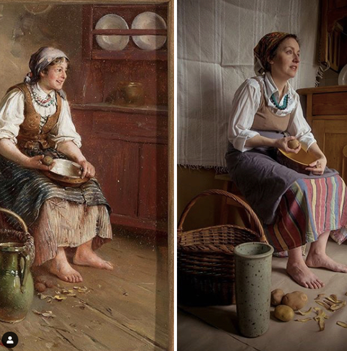 Franciszek Ejsmond, "Girl peeling potatoes", 1886-93