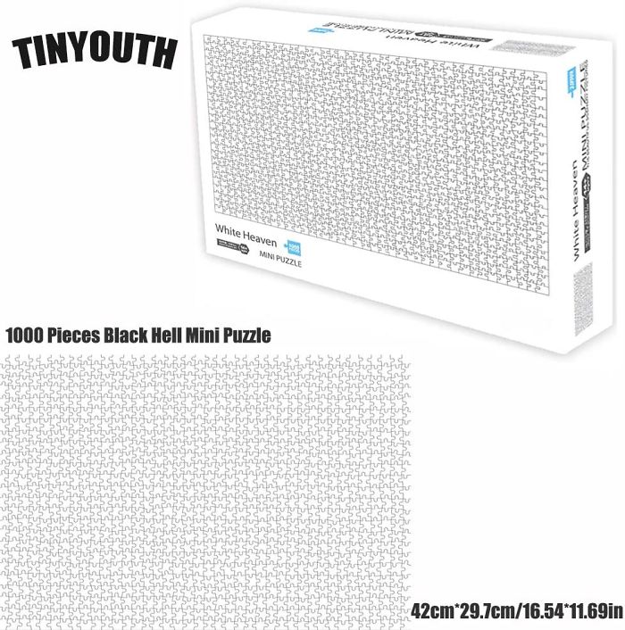 1000 Pieces Jigsaw Puzzle No Colour or Printing Blemishes Red Pure White Mini Puzzle Blank Cardboard Puzzle