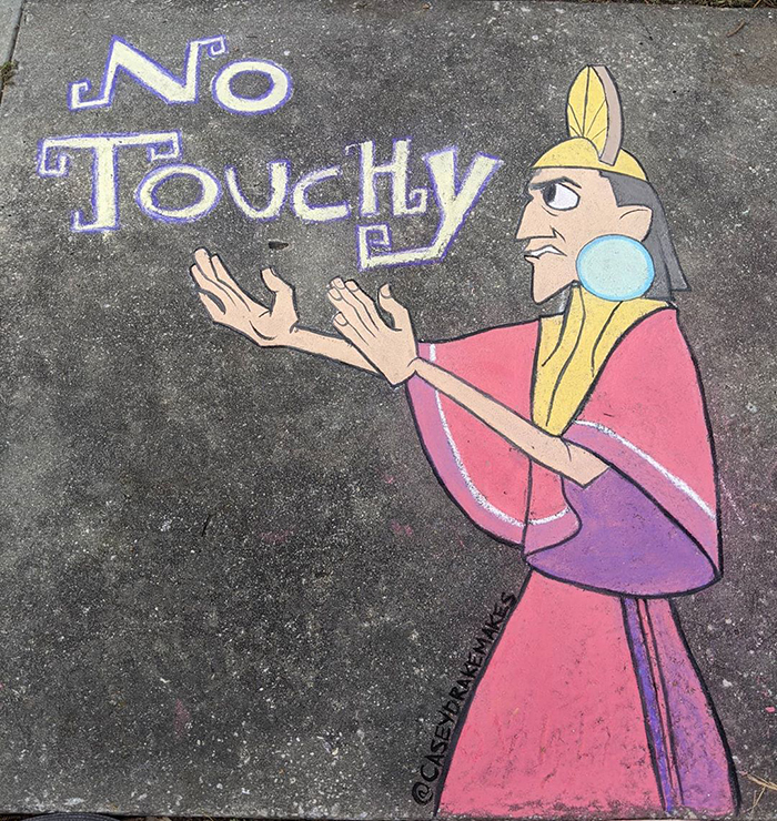 26 Pop Culture And Quarantine Inspired Sidewalk Chalk Drawings