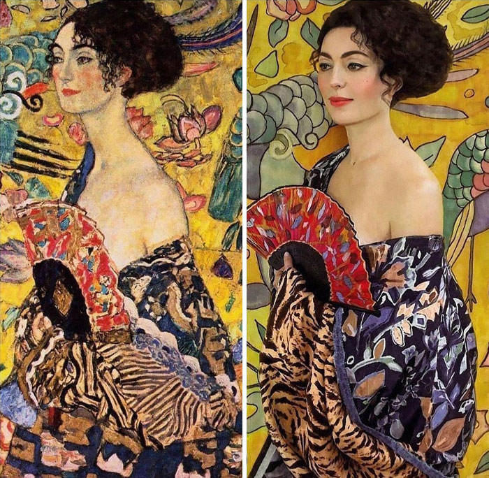 Dama con abanico, de Gustav Klimt