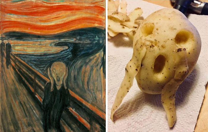 "The Scream" By Edvard Munch. Right: A Recreation By Jean-Luc Walraff