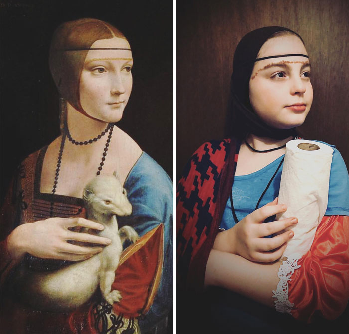 Lady With An Ermine, Leonardo Da Vinci (C. Covid-19)