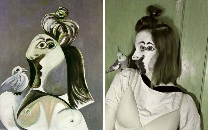 Recreation Of Pablo Picasso's Painting "A Women With A Bird"