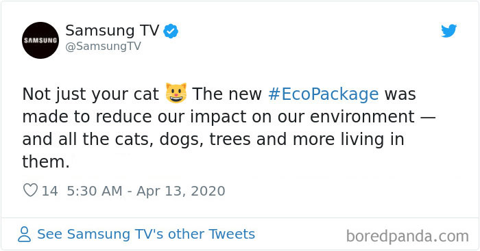 Samsung Presents Its New Sustainable Cardboard TV Boxes That Can Be Reused As Cat Houses And Other Things