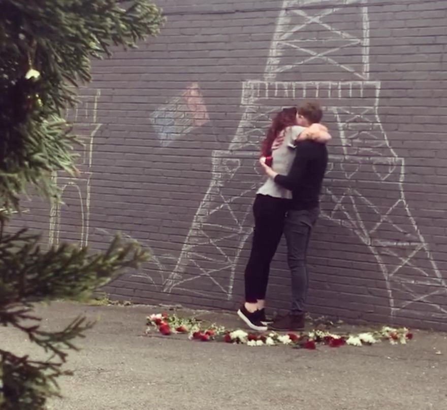 Man Brings Paris To Virginia By Proposing In Front Of A Makeshift Eiffel Tower