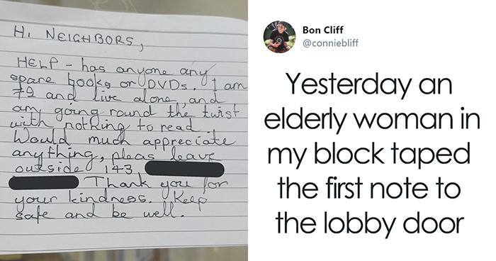 Non-Tech-Savvy Elderly Woman Asks Her Neighbors For Some Books Because She’s Bored And Living Alone, They Deliver