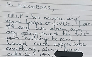 Non-Tech-Savvy Elderly Woman Asks Her Neighbors For Some Books Because She's Bored And Living Alone, They Deliver