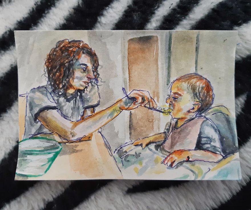 I Make Tiny Watercolor Paintings To Document My Family Life In Quarantine
