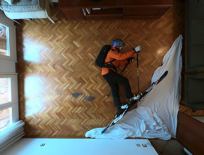 Guy Has His Skiing Trip Canceled Due To The Pandemic, Makes A 'How To Ski At Home' Video And It Goes Viral