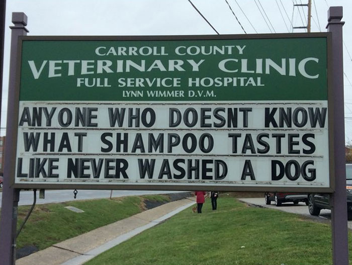 Funny-Carroll-County-Veterinary-Clinic-Signs