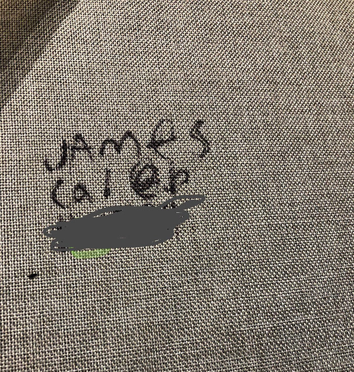 "Son, Did You Write On My Tablecloth?", "Mom, That Is Obviously Dad's Name. I Bet He Did It"