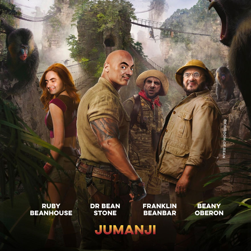 The Cast Of Jumanji As Mr. Bean