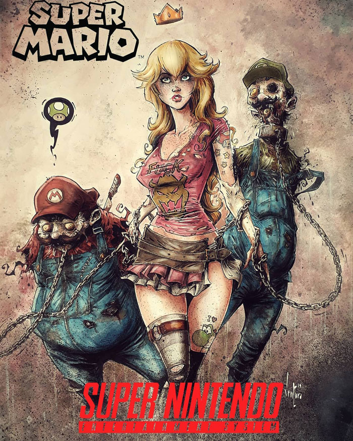 Princess Peach & Zombie Mario & Luigi