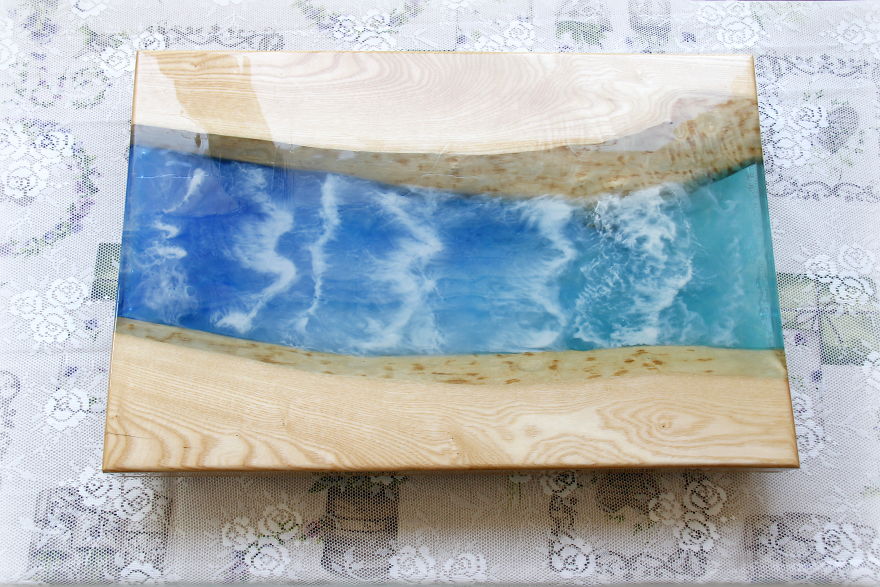 A Beautiful Combination Of Wood And Resin