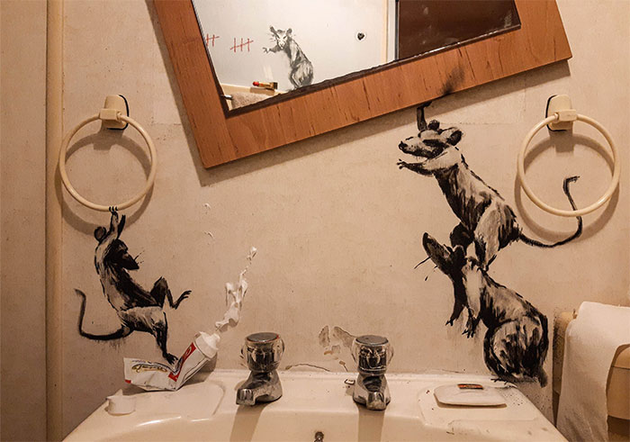 “My Wife Hates It When I Work From Home”, Banksy Reveals His Newest Work On Instagram