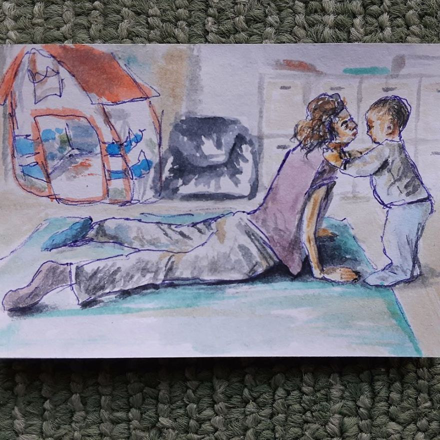I Make Tiny Watercolor Paintings To Document My Family Life In Quarantine