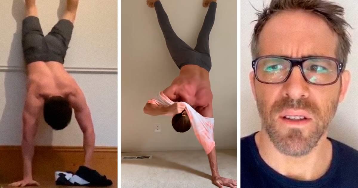 Tom Holland Challenges Ryan Reynolds To Put On A T-Shirt While Doing A Handstand, Receives A Firm 'No' | Bored Panda
