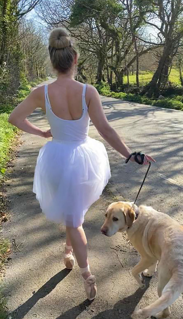 Woman Wears Bizarre Costumes While Walking Her Dog During The
