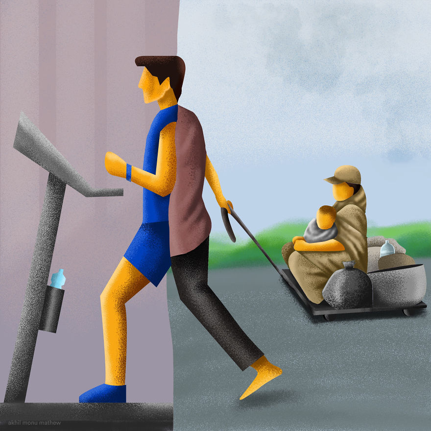 I Did An Illustration Series To Show The Migrant Crisis In India
