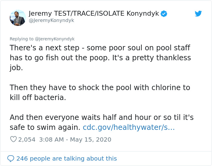 This Man Perfectly Puts The US Reopening Question In Perspective By Comparing Coronavirus To Poop In A Pool