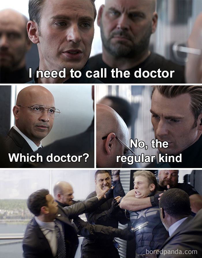 Witch Doctor Dad Joke From Avengers Endgame Elevator Scene