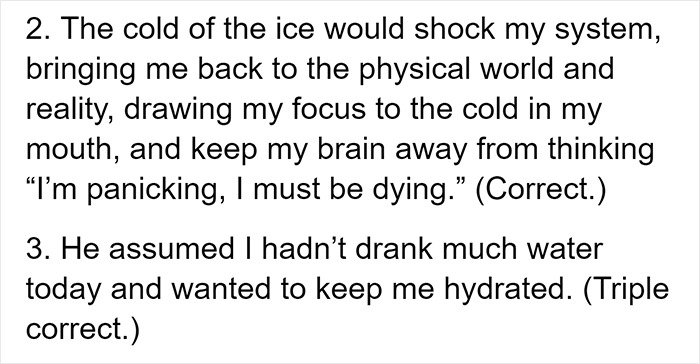 Guy Finds A Brilliant Yet Simple Way To Prevent His GF's Panic Attacks - By Putting An Ice Cube Into Her Mouth