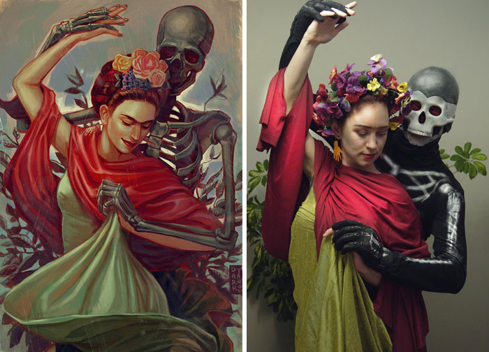 Frida Kahlo "Dancing With Skeleton"